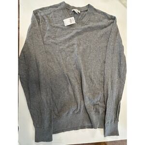 Gap V-Neck Sweater Women Medium Gray Knit Long Sleeve Pullover 224986-03-1 NEW